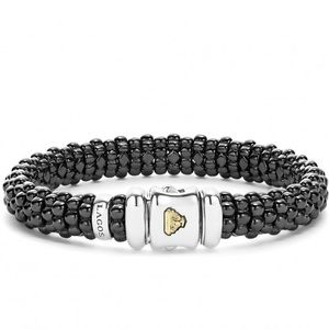Lagos 9mm black ceramic Caviar bracelet